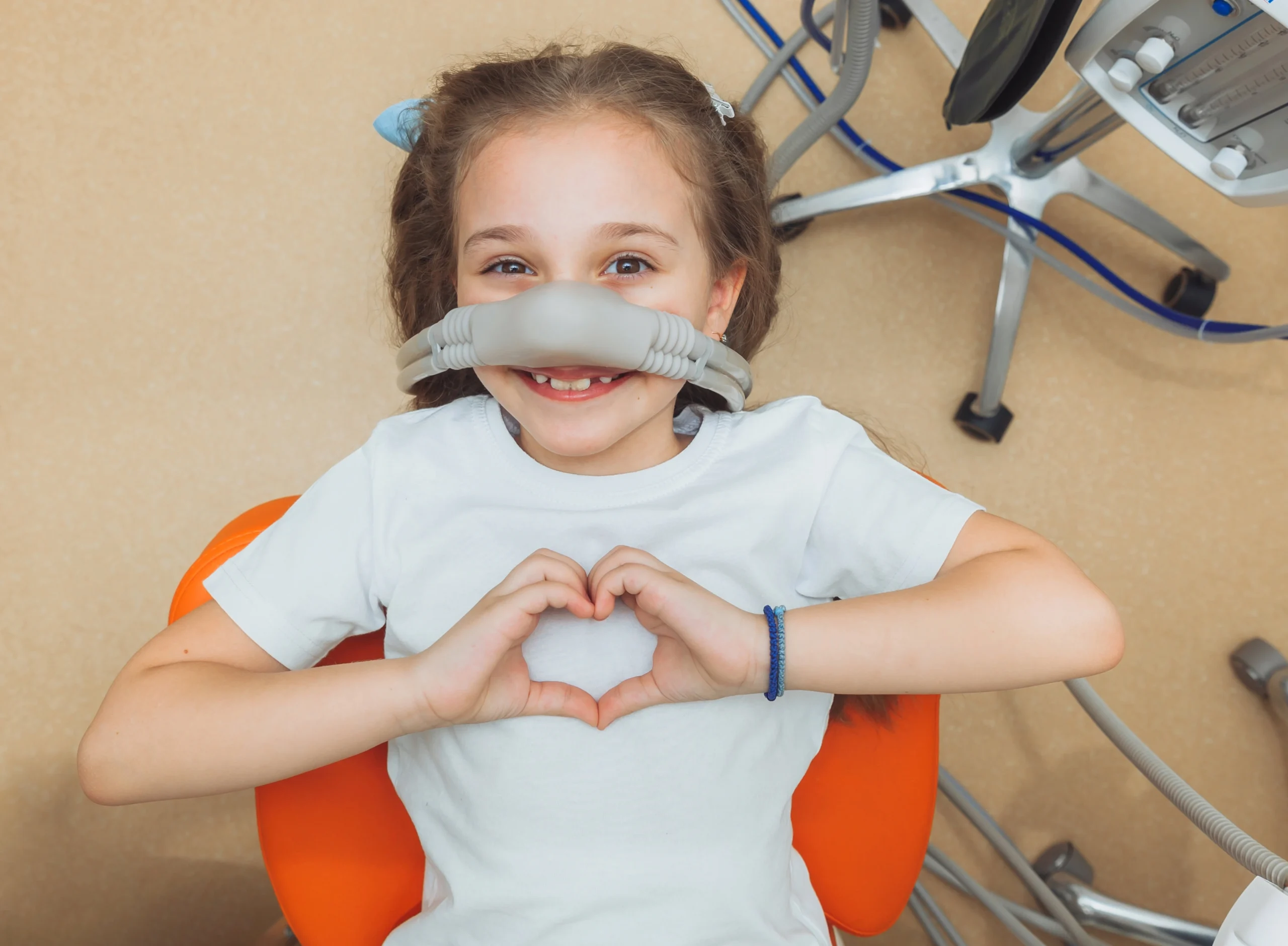 Child smiling during nitrous oxide | Solomon Kids Dentistry | South Carolina